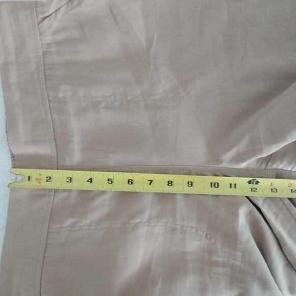 Light tan caramel brown XL cropped lightweight flowy wide leg ankle pants - Picture 12 of 13